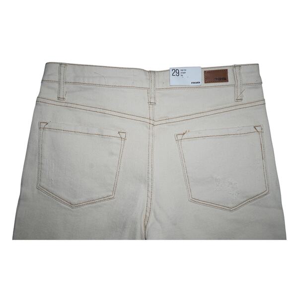 RSQ High Rise Straight Leg Jeans – Ecru – Size 29 - Picture 7 of 8